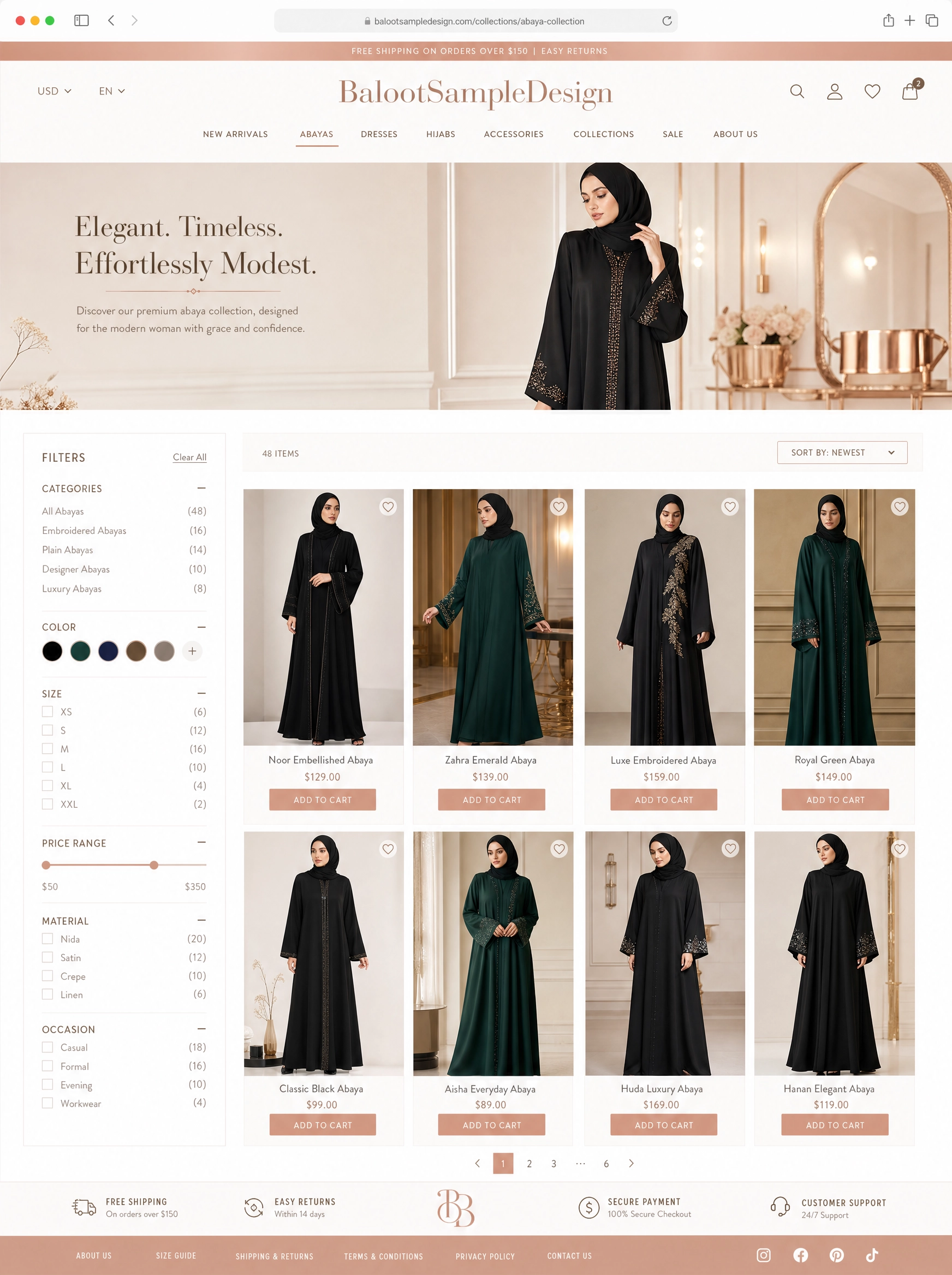 Ecommerce fashion website design concept 3 by Baloot.my — online clothing store lookbook visual