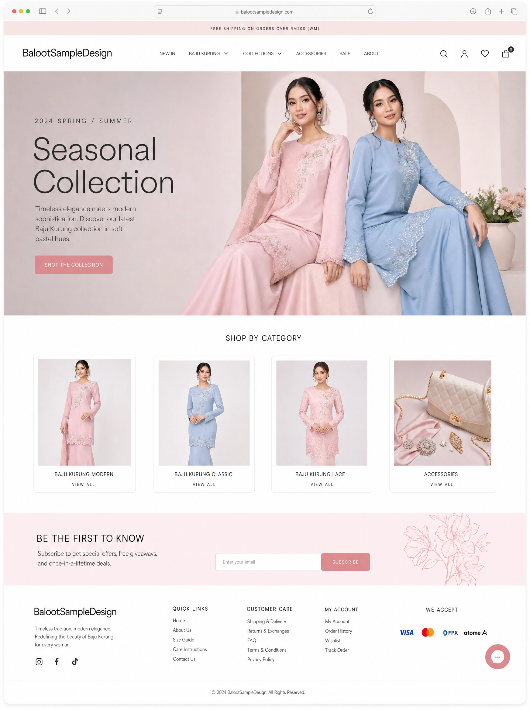 Ecommerce fashion website design concept 4 by Baloot.my — online clothing store lookbook visual