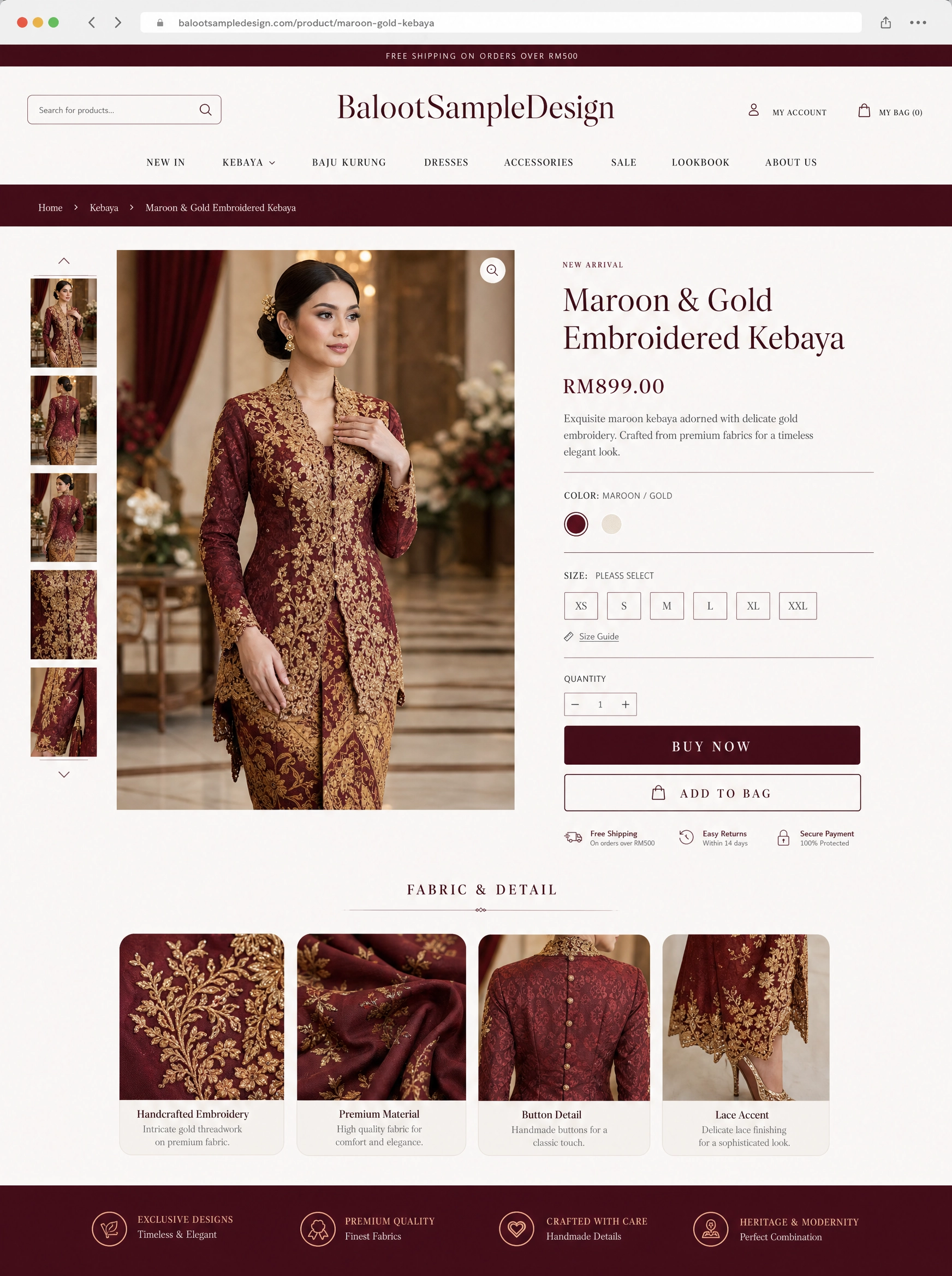 Ecommerce fashion website design concept 5 by Baloot.my — online clothing store lookbook visual