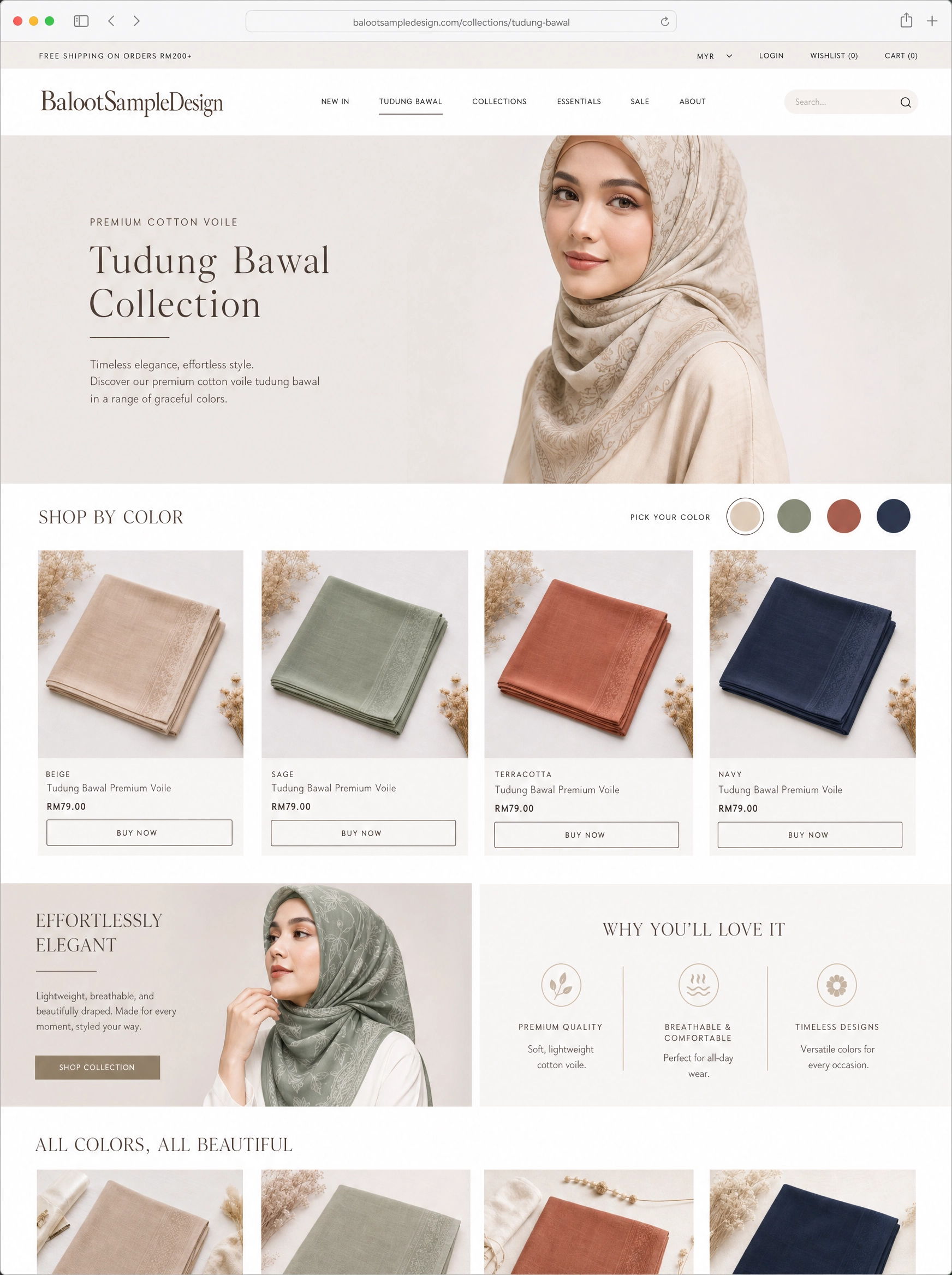 Ecommerce fashion website design concept 6 by Baloot.my — online clothing store lookbook visual