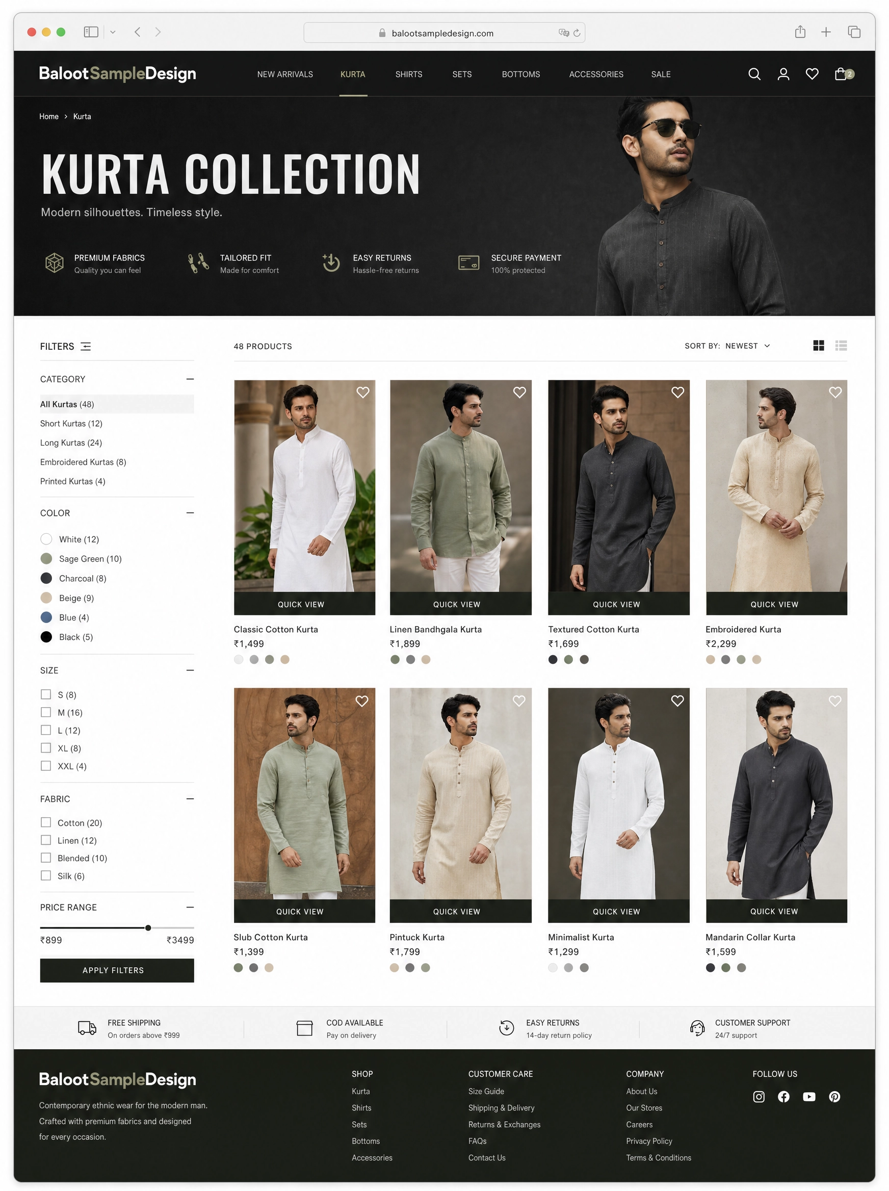 Ecommerce fashion website design concept 8 by Baloot.my — online clothing store lookbook visual