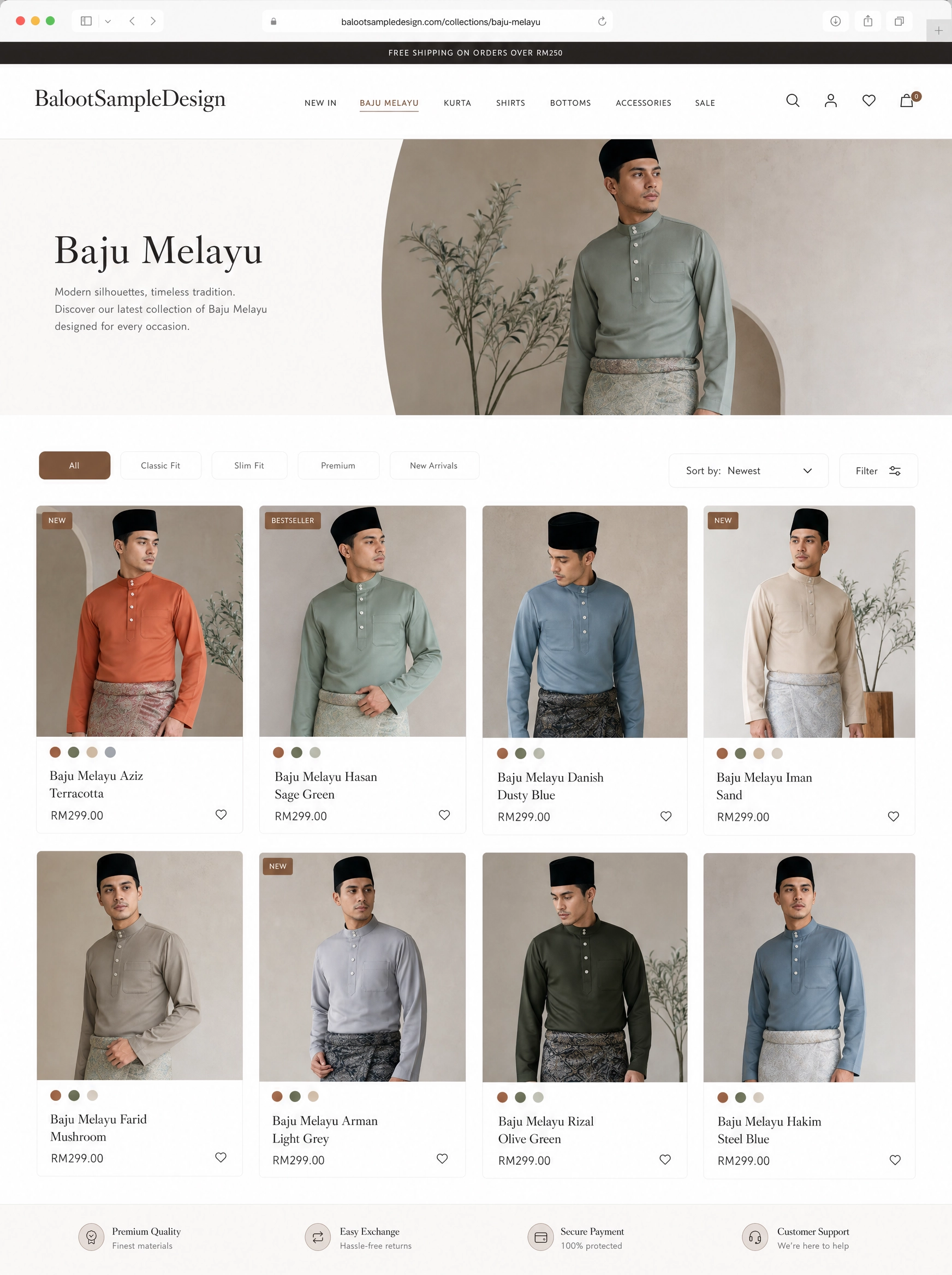 Ecommerce fashion website design concept 12 by Baloot.my — online clothing store lookbook visual