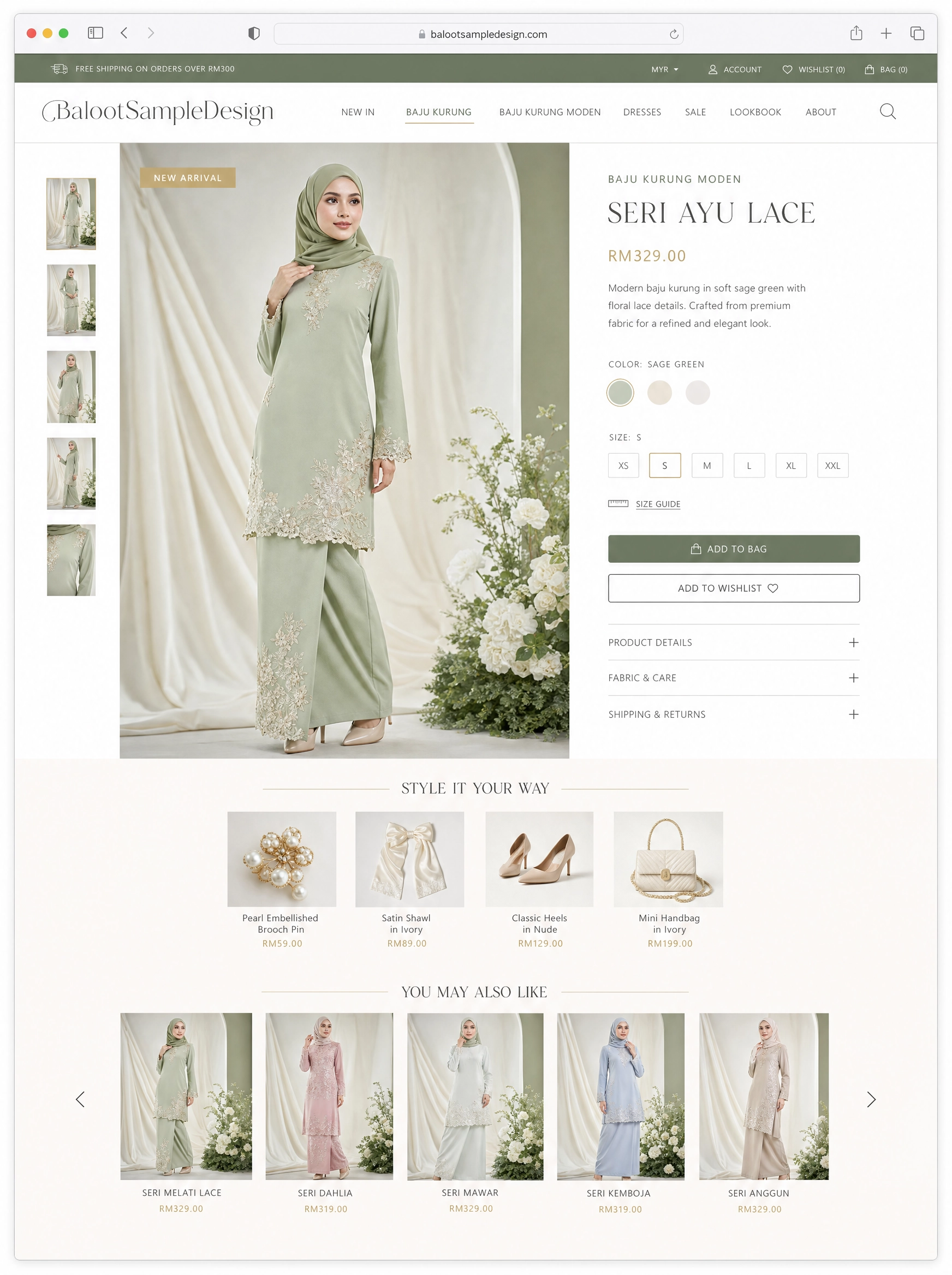 Ecommerce fashion website design concept 13 by Baloot.my — online clothing store lookbook visual