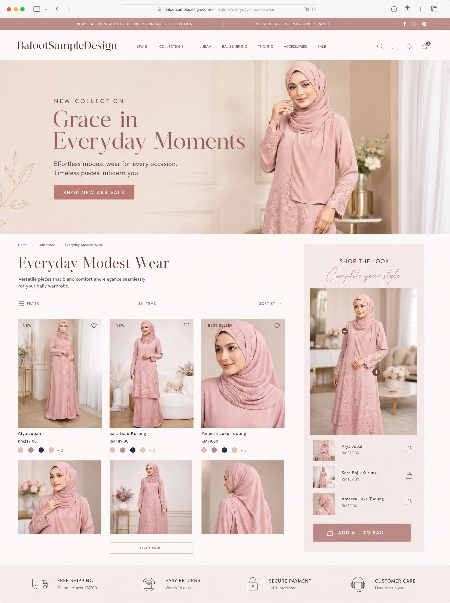 Ecommerce fashion website design concept 17 by Baloot.my — online clothing store lookbook visual