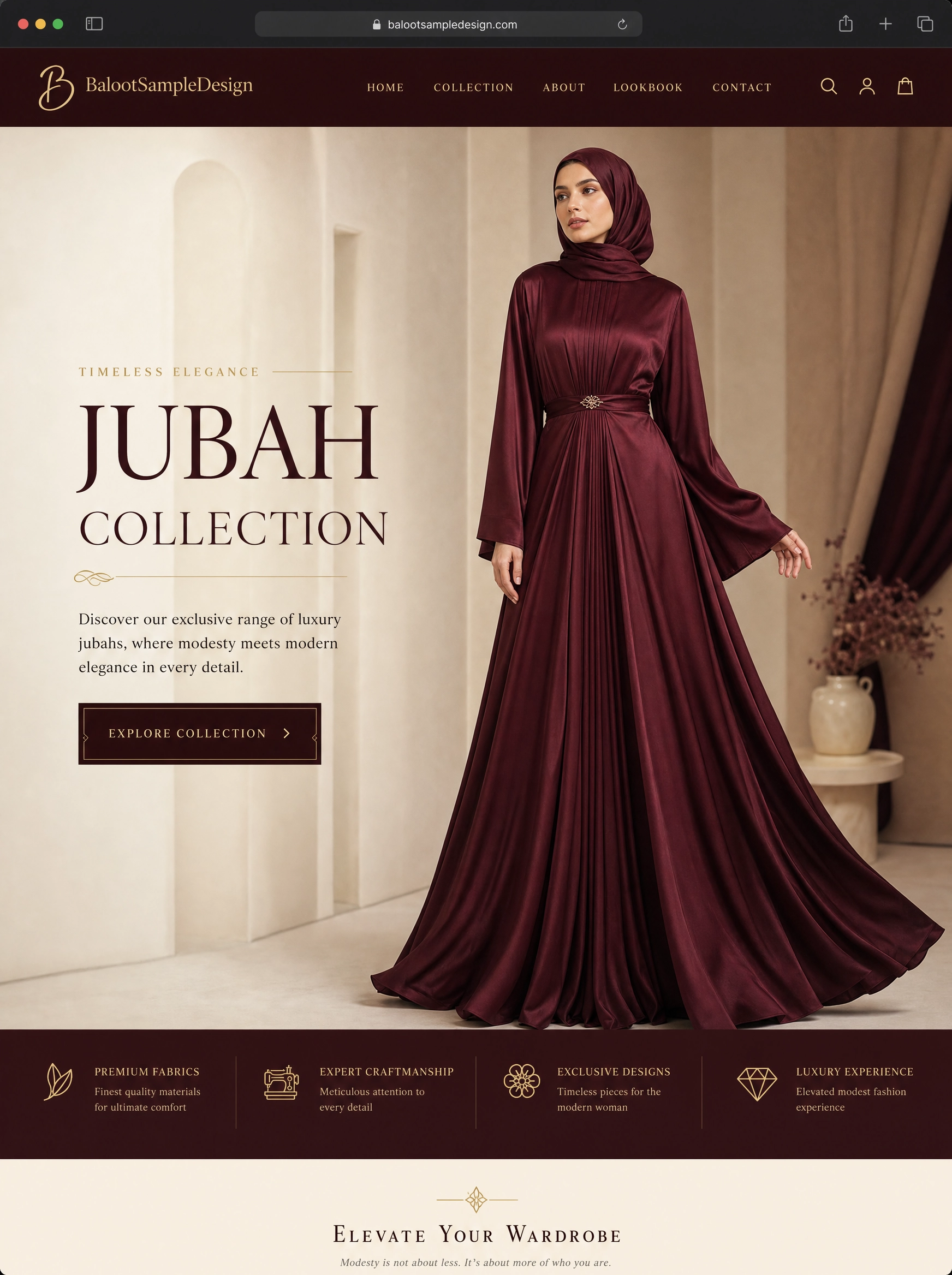 Ecommerce fashion website design concept 18 by Baloot.my — online clothing store lookbook visual