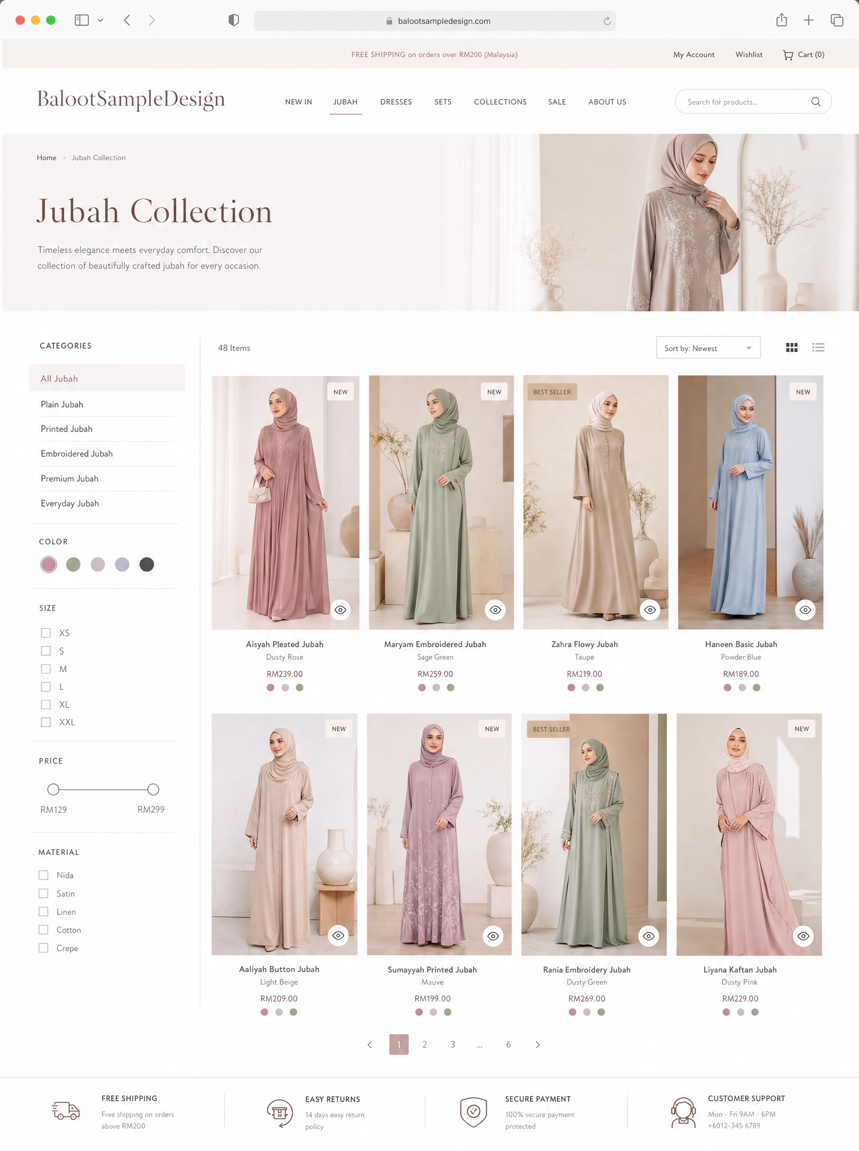 Ecommerce fashion website design concept 19 by Baloot.my — online clothing store lookbook visual