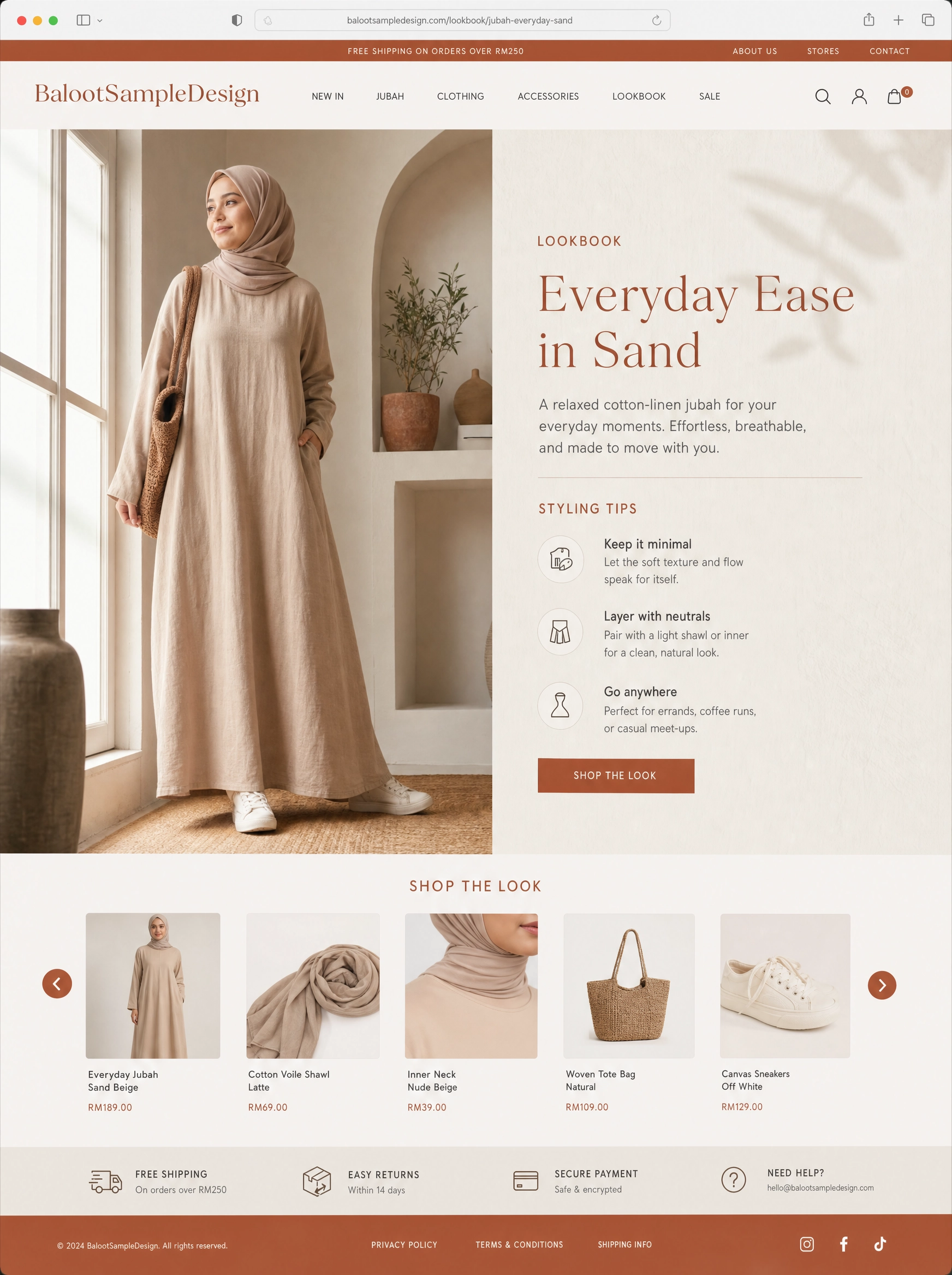 Ecommerce fashion website design concept 21 by Baloot.my — online clothing store lookbook visual