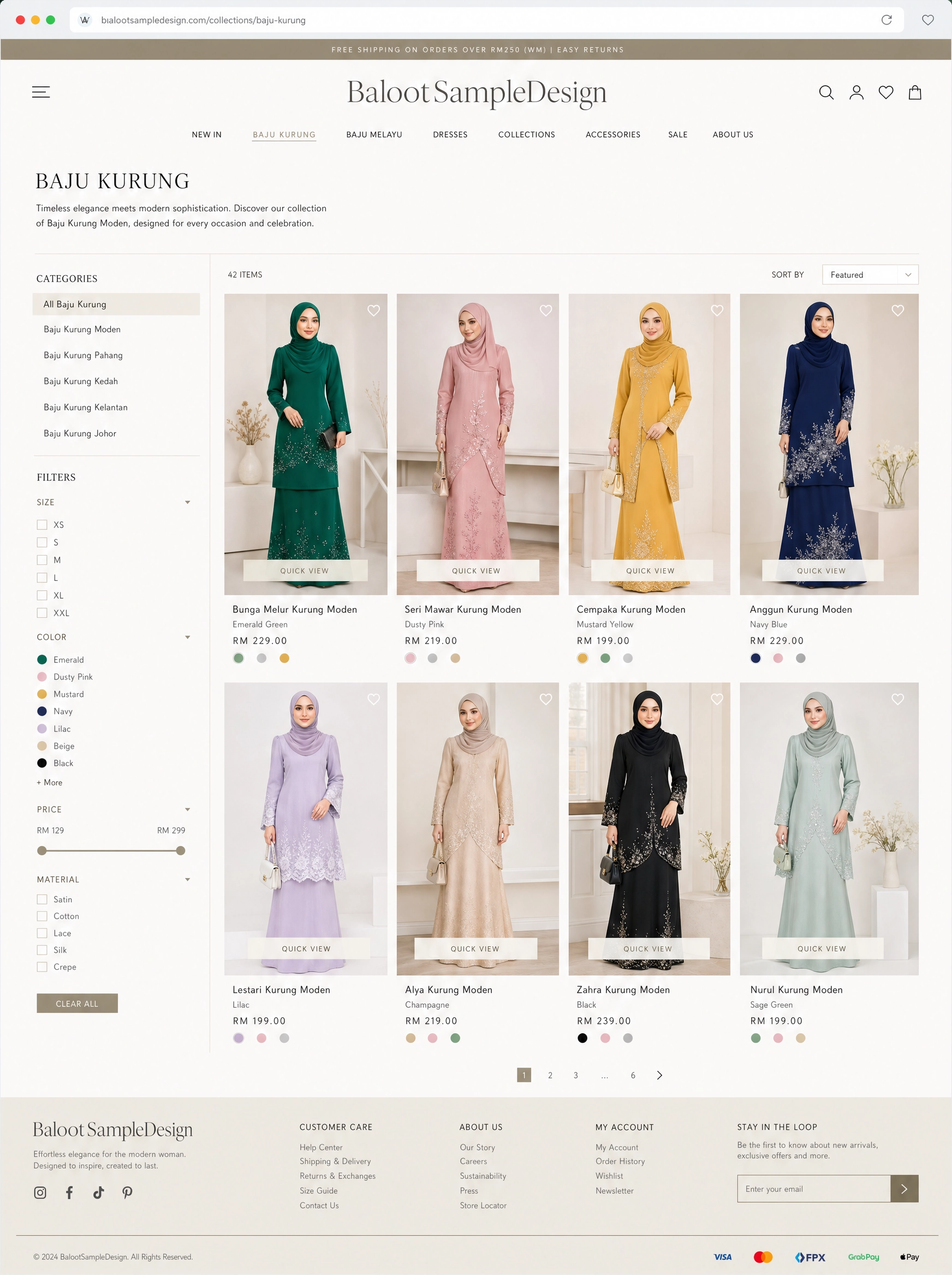 Ecommerce fashion website design concept 27 by Baloot.my — online clothing store lookbook visual