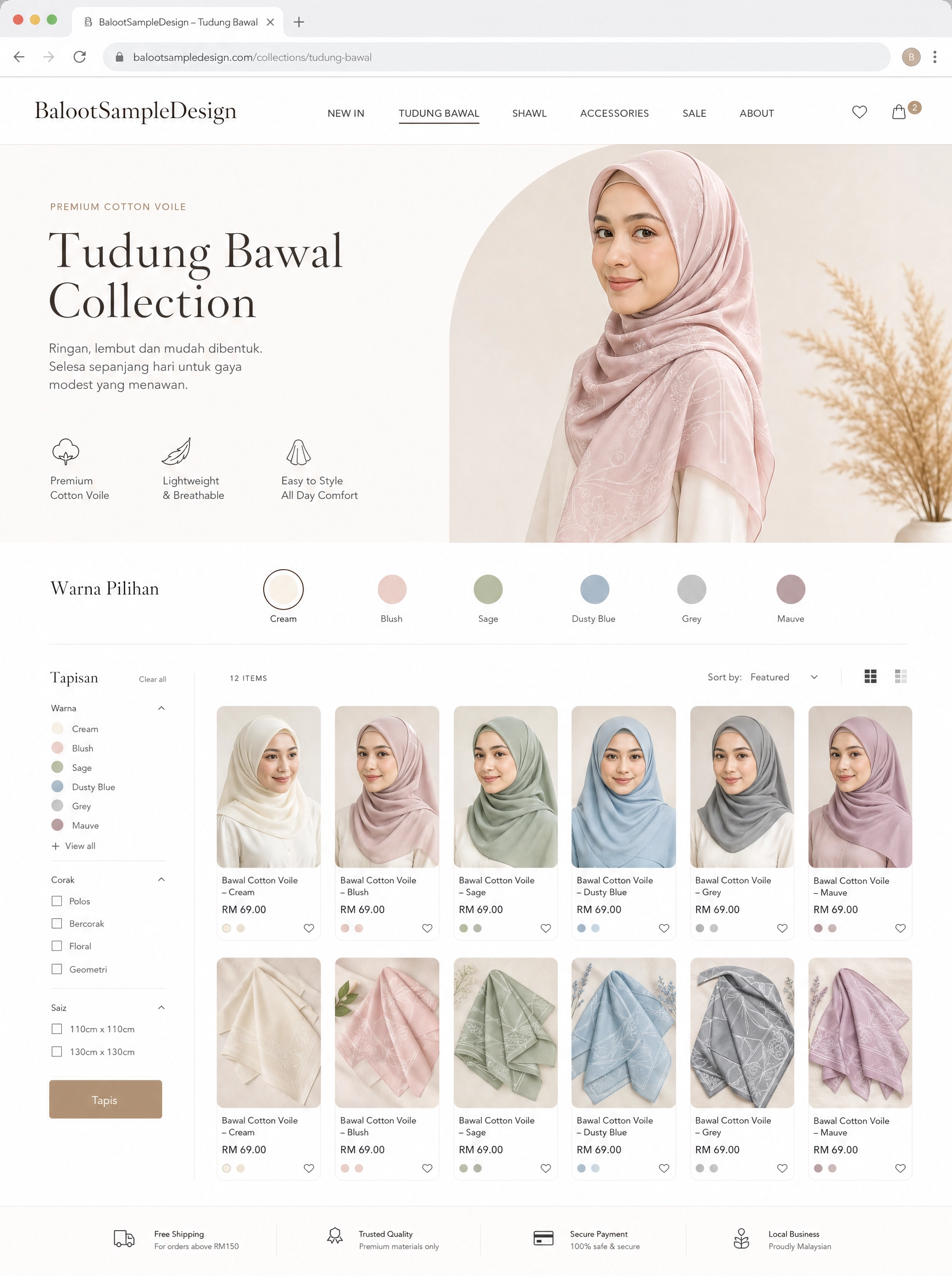Ecommerce fashion website design concept 28 by Baloot.my — online clothing store lookbook visual