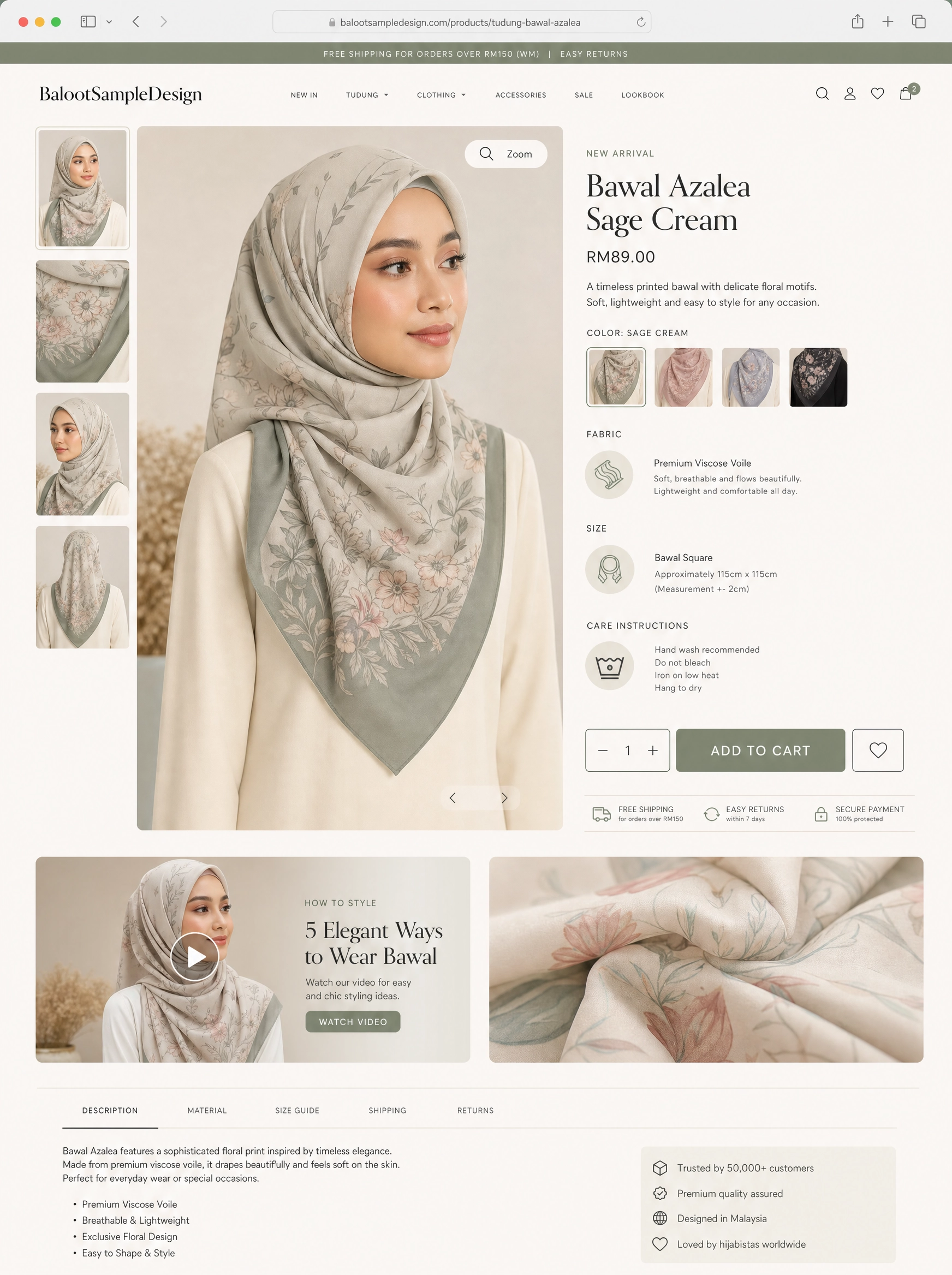 Ecommerce fashion website design concept 29 by Baloot.my — online clothing store lookbook visual