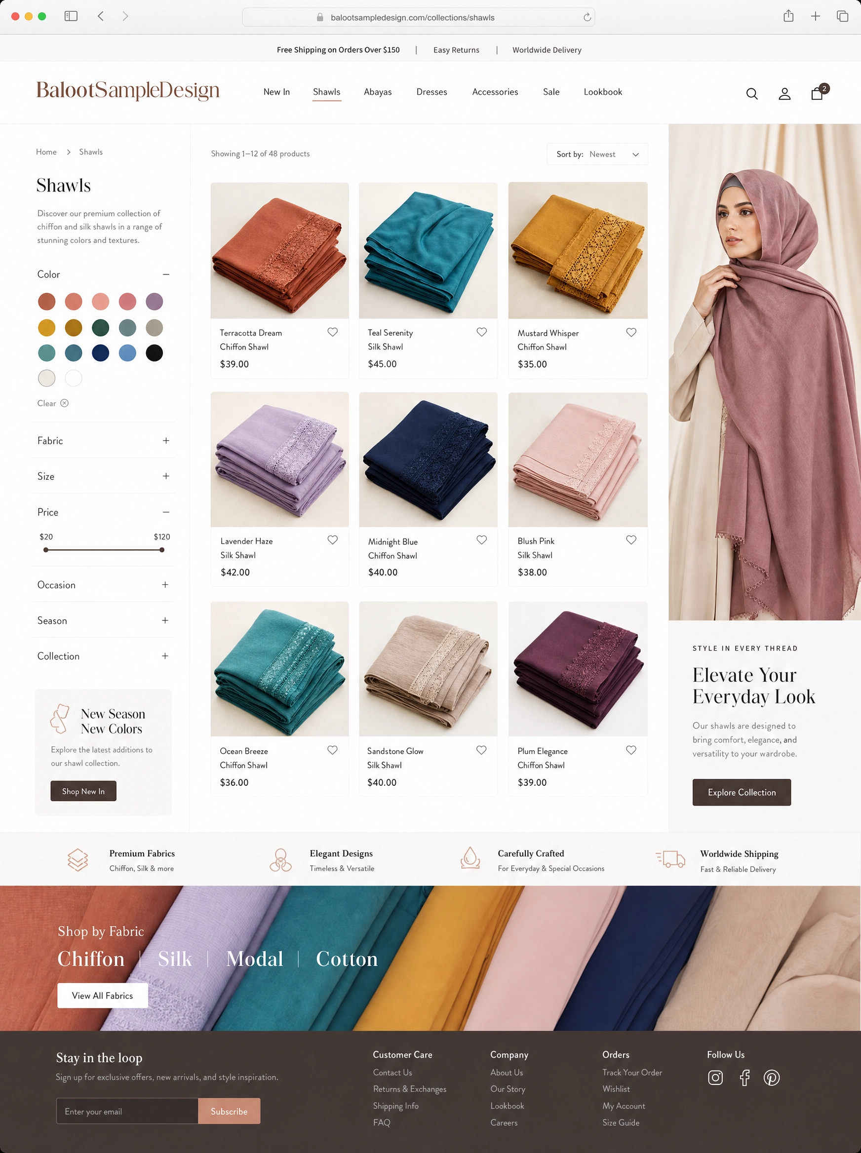 Ecommerce fashion website design concept 31 by Baloot.my — online clothing store lookbook visual