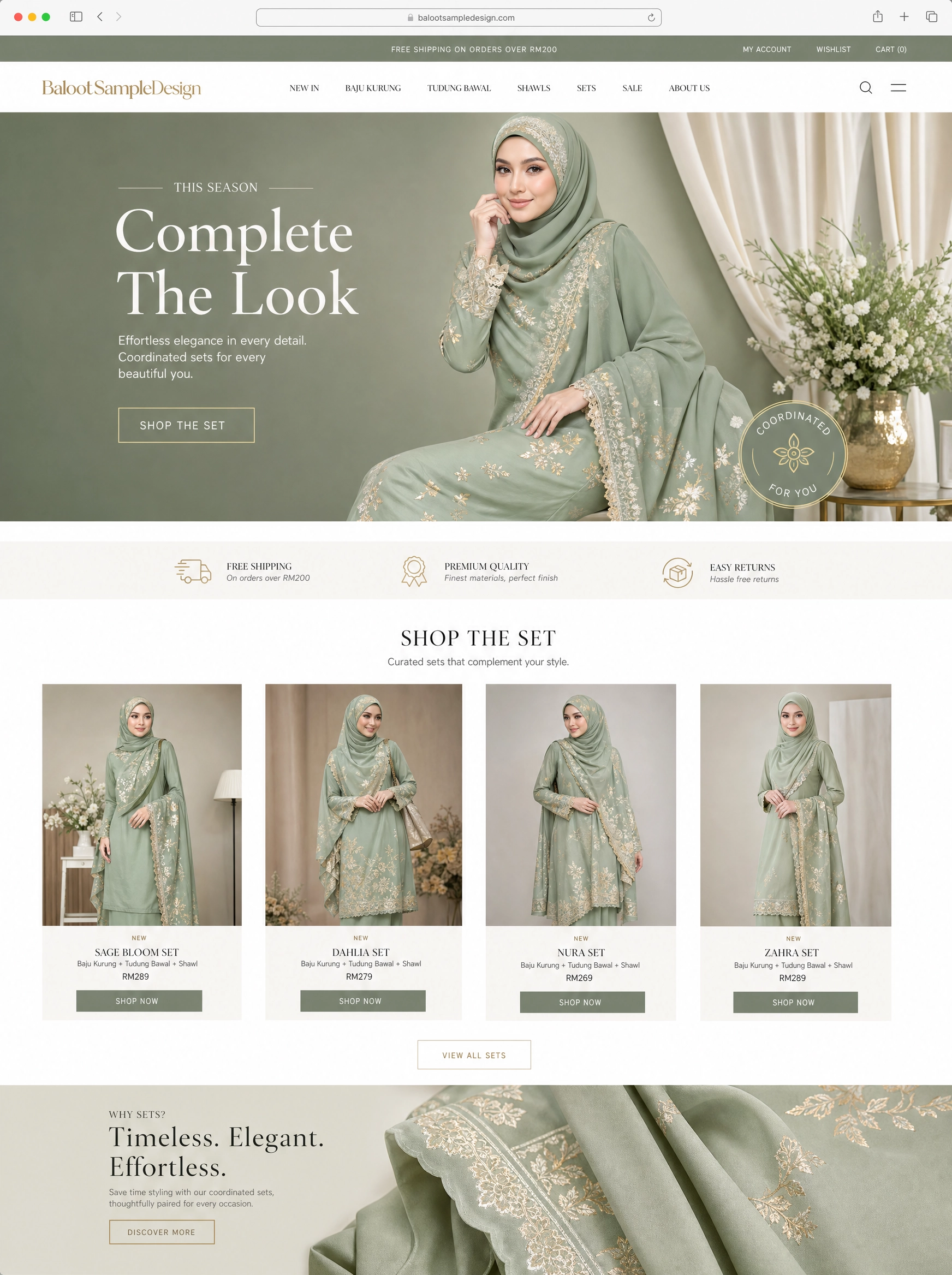 Ecommerce fashion website design concept 32 by Baloot.my — online clothing store lookbook visual